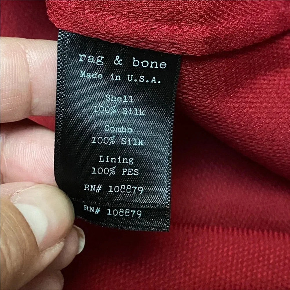 Rag & Bone Silk Two Toned Red Dress Tunic Size 4 - Picture 16 of 16